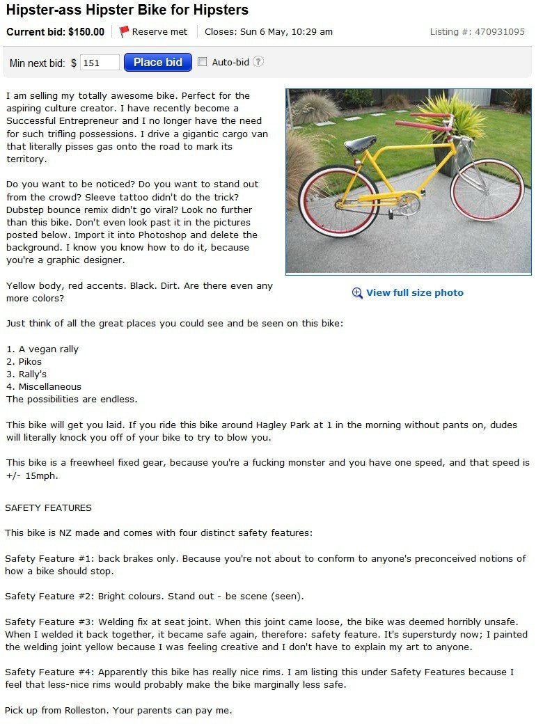 selling a bike