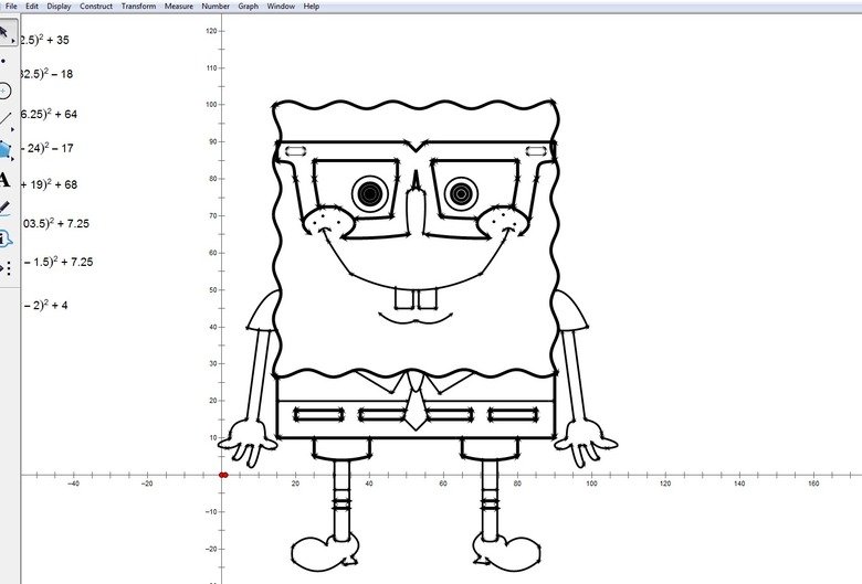 I made Spongebob with math (Y).