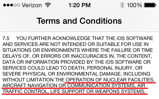In Apple's Terms and Conditions