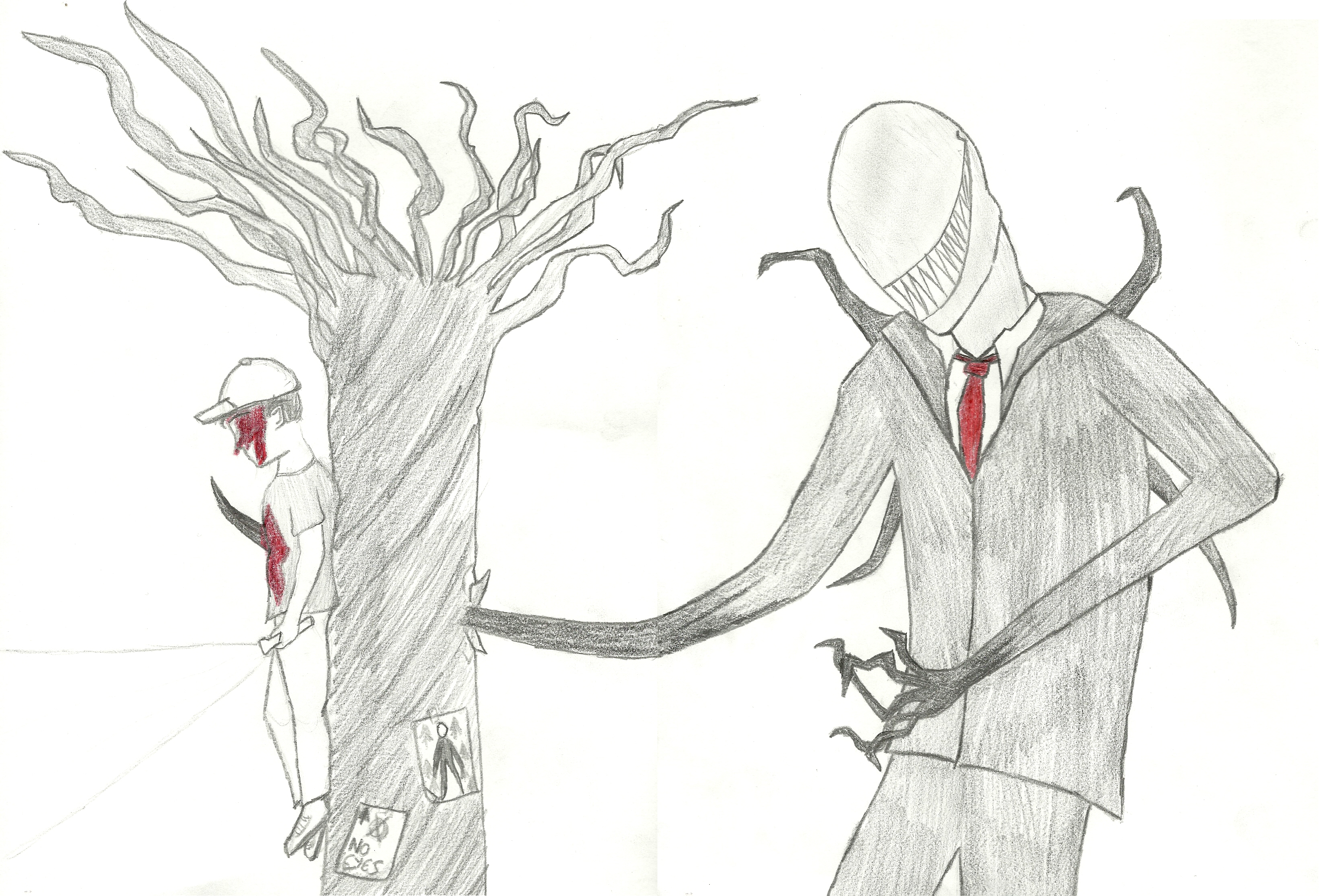  Slender Man Drawing Sketch with Realistic