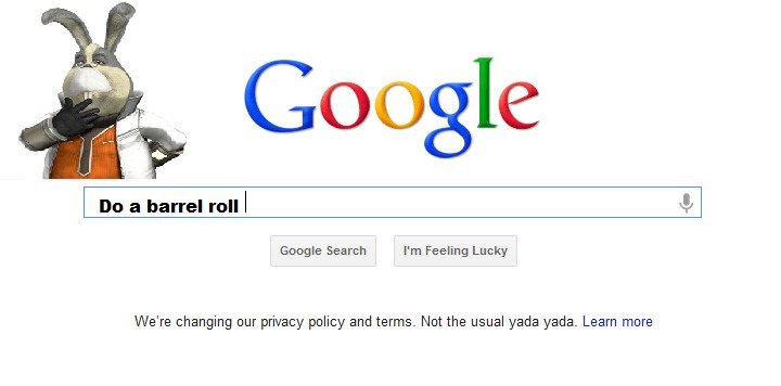 Press Z or R twice to Do a barrel roll on Google!