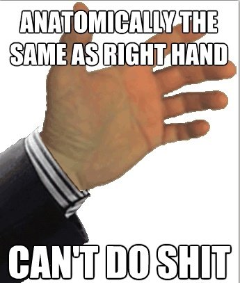 I masturbate with my left hand