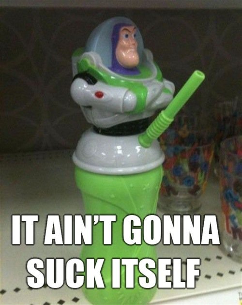 ... Andy's favorite toy.. buzz lightyear Toy story suck drink blowjob sex