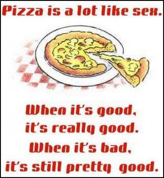 hb Sex Is Like Pizza funny drinks mat coaster.