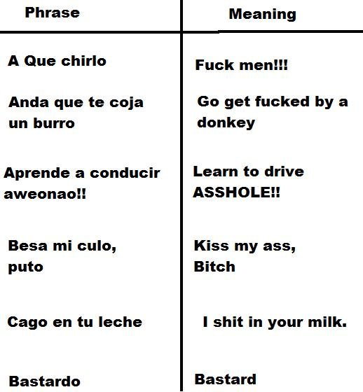 How To Swear In Spanish Spanish Swear Words And Insults 