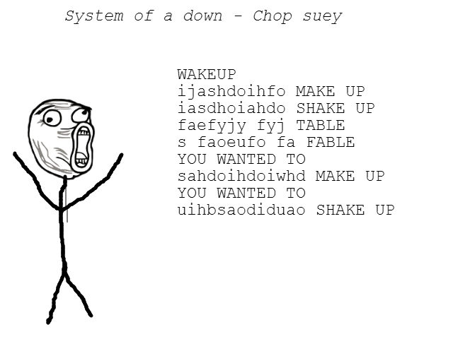 Слова песни down. Wake up SOAD. System of a down Chop Suey текст. SOAD мемы. Chop Suey мемы.