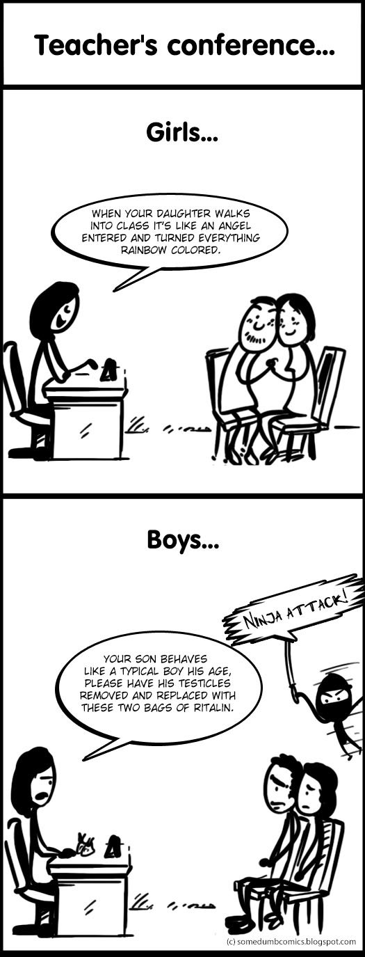 Teacher's Conference - girls vs. boys