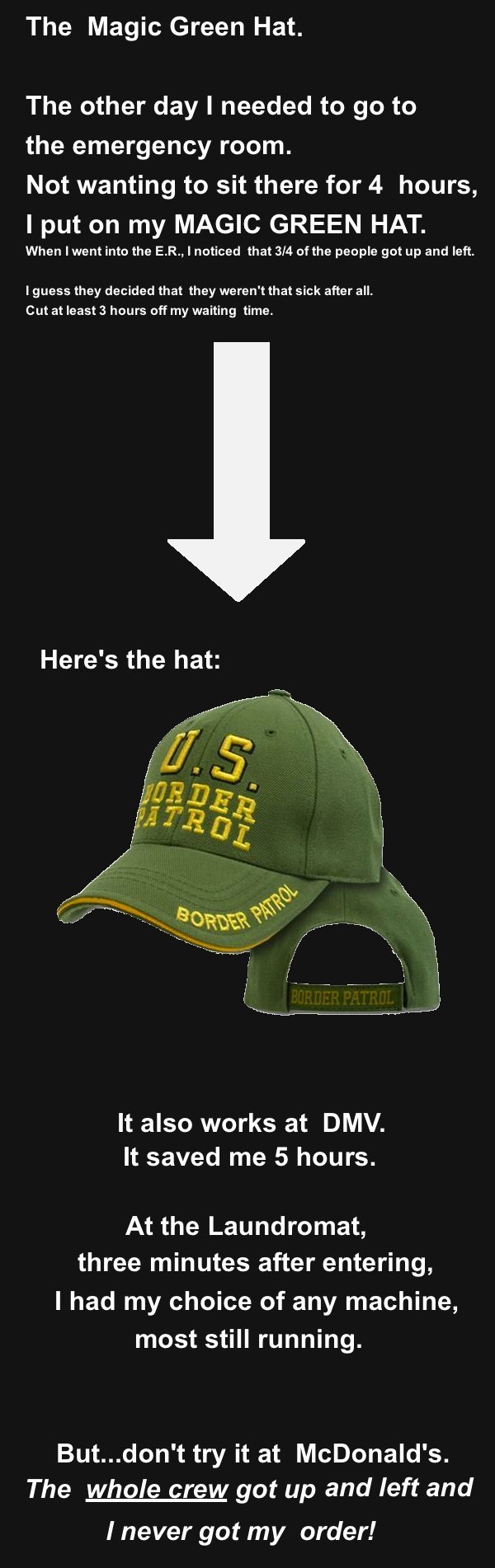 funny green hat