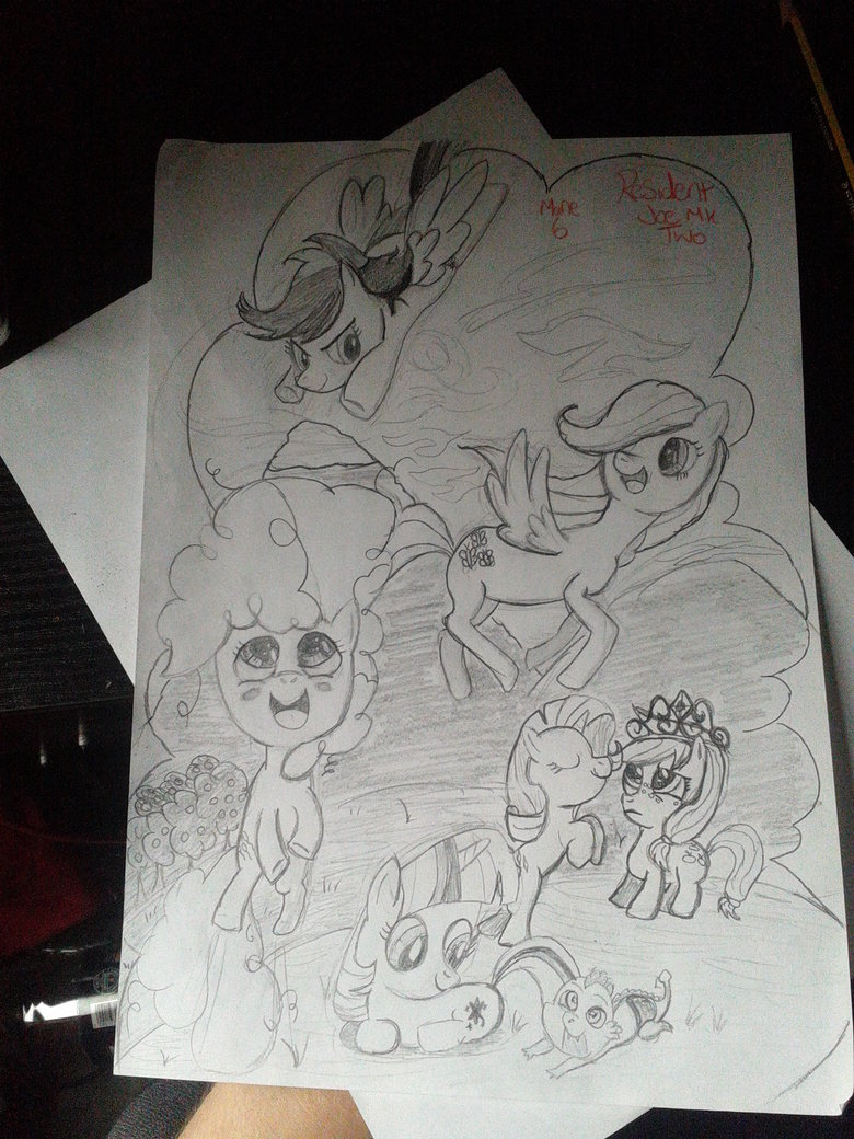 The Mane 6 and spike