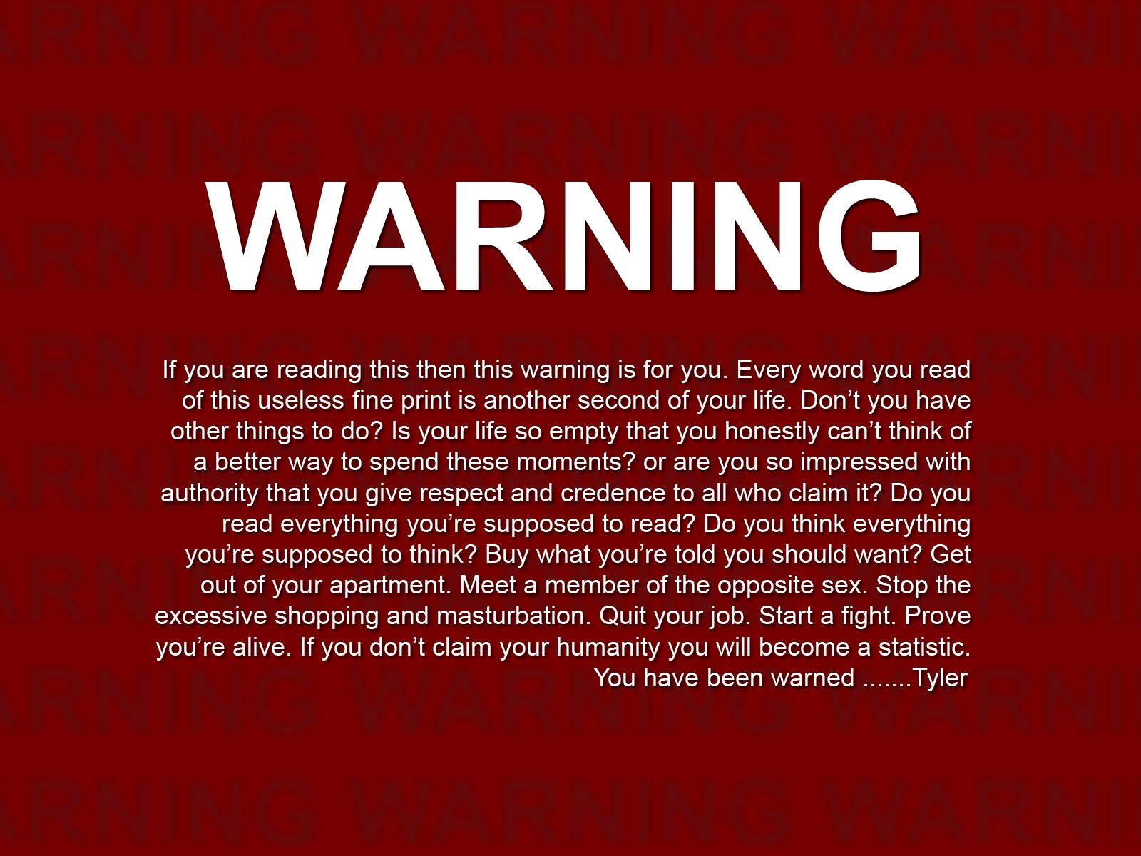 fight club warning message