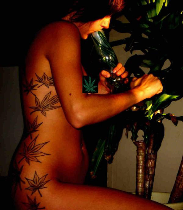 Sexy nude girls smoking weed