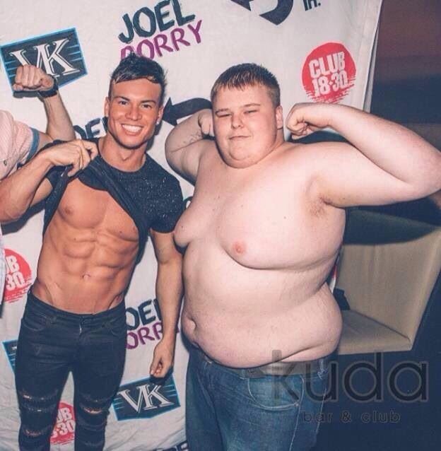 What+a+legend+fat+guy+shirtless+next+to+