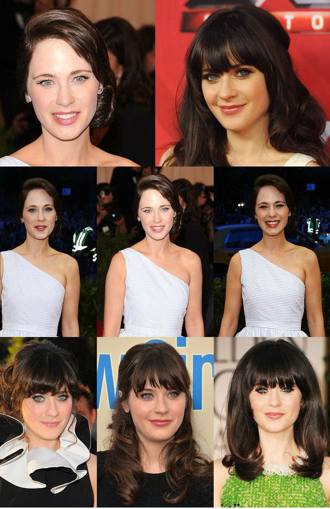 zooey deschanel without bangs