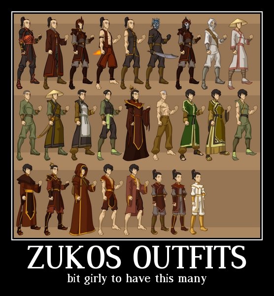 zuko has more outfits than any girl