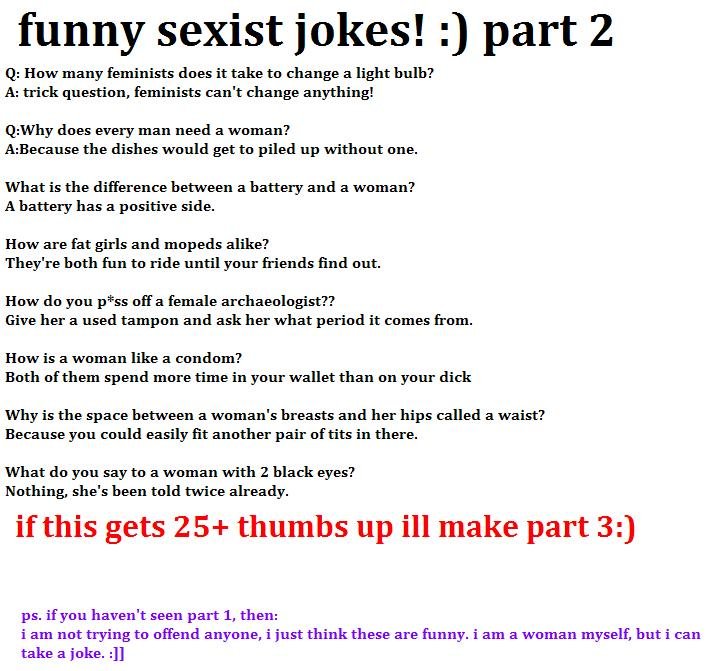 funny sexist jokes part 2